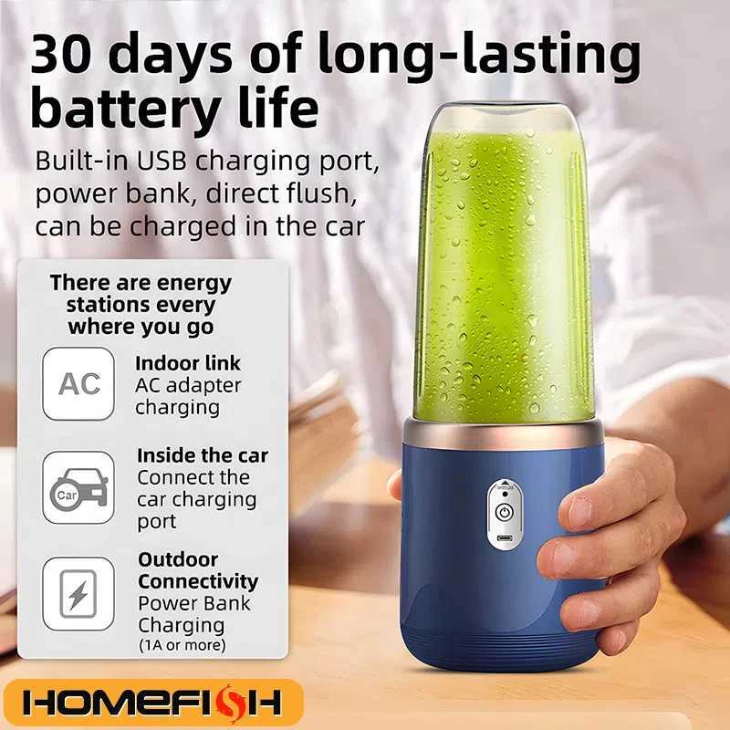 Double Cup Multifunction Usb Fruit Mixers Juicers Portable Electric Juicer Blender Fruit Juicer Cup Food Milkshake Juice Maker M250707 - view 5
