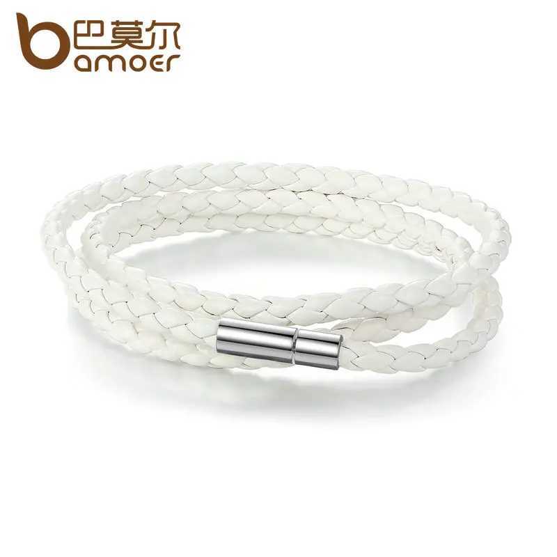 6 Color Wholesale Long Chain Adjustable Magnet Buckle Unisex PU Leather Bracelets for Women and Men Fashion Jewelry XJ250707