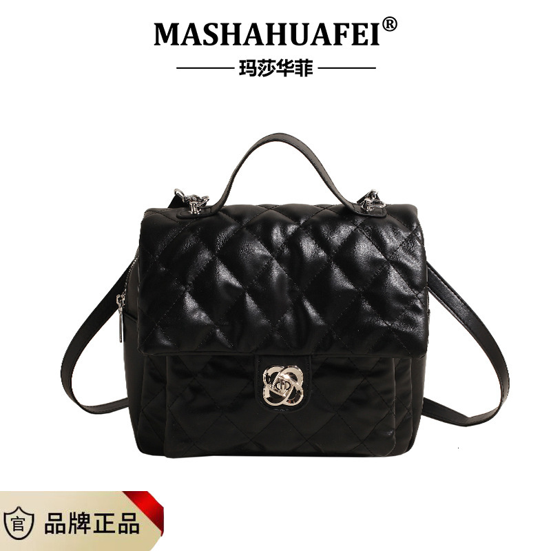 Free shipping designer Double Shoulder Bag for Women New Fashion Trendy Quilted Backpack Versatile Large Capacity Handbag Briefcase