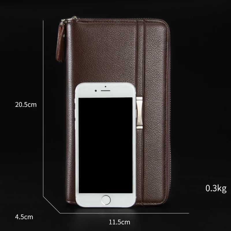 2020 Baellerry Men Club Wallets PU Leather Large Capacity Zipper Hand Strap Men Wallet Luxurious Business Solid M Purses Y250707