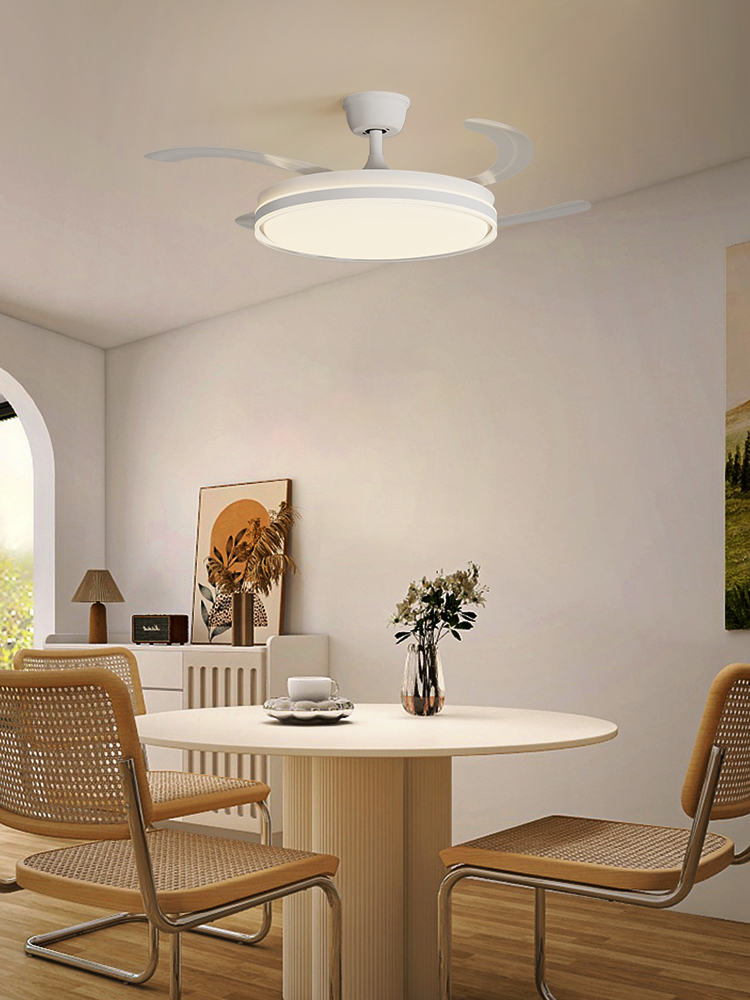 Stylish Invisible Leafless Ceiling Fan Light with Built-in LED for Enhanced Lighting & Air Circulation Ring circle Invisible leafless
