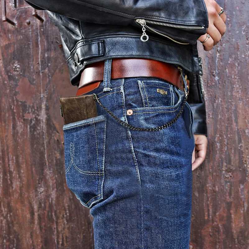 CTACTS Genuine Leather Men Wallet Anti Theft Chain RFID Casual Mey Clip M Wallets Small Purse Coin Pocket Y250707