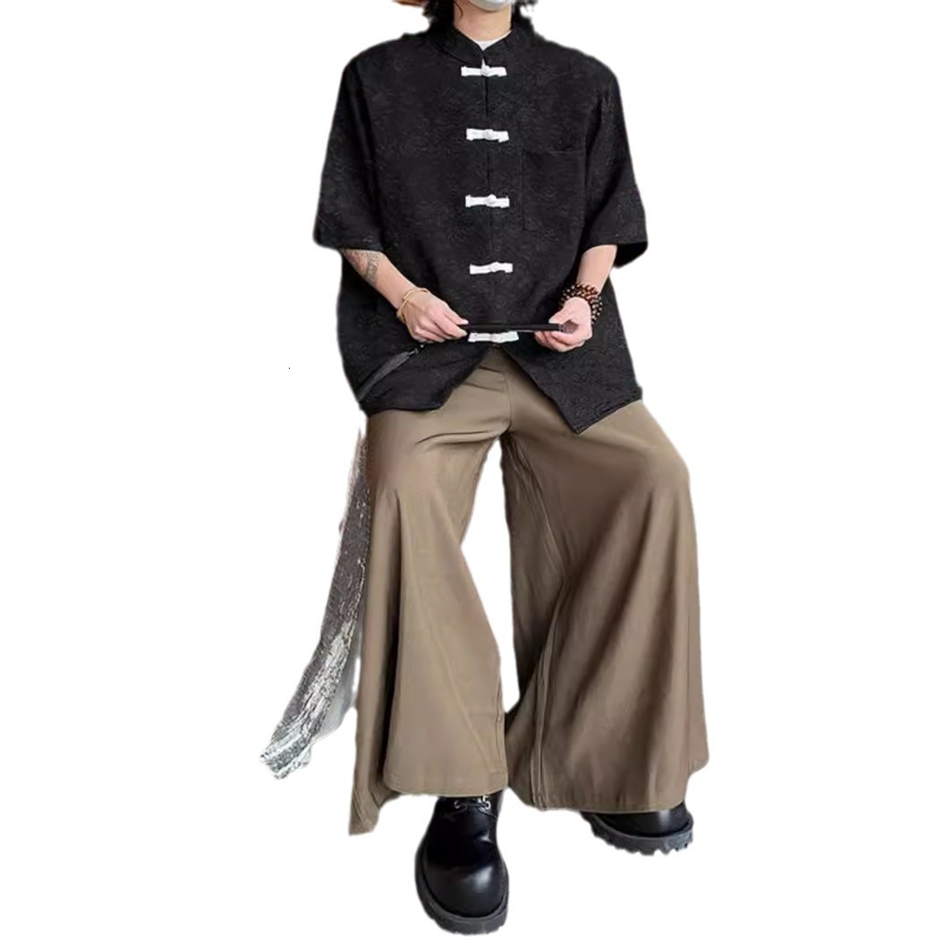 New Chinese Designer Short Sleeves Style Short Sleeve Shirt For Men 2025 Summer New Design Sense Niche Loose Zhongshan Shirt Jacket