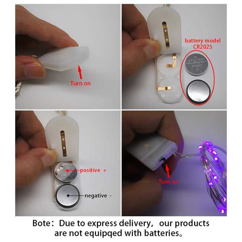 1M 2M 3M Fairy Light CR2032 Battery Powered LED Mini Christmas Light Copper Wire String Light For Wedding Xmas Garland Party W250701