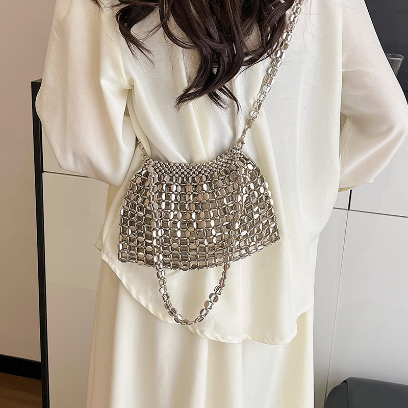 Free shipping designer High-end Fashion Woven Bag for Women 2025 New Handmade Beaded Shoulder Bag Crossbody Bag Exquisite Versatile Finished Bag