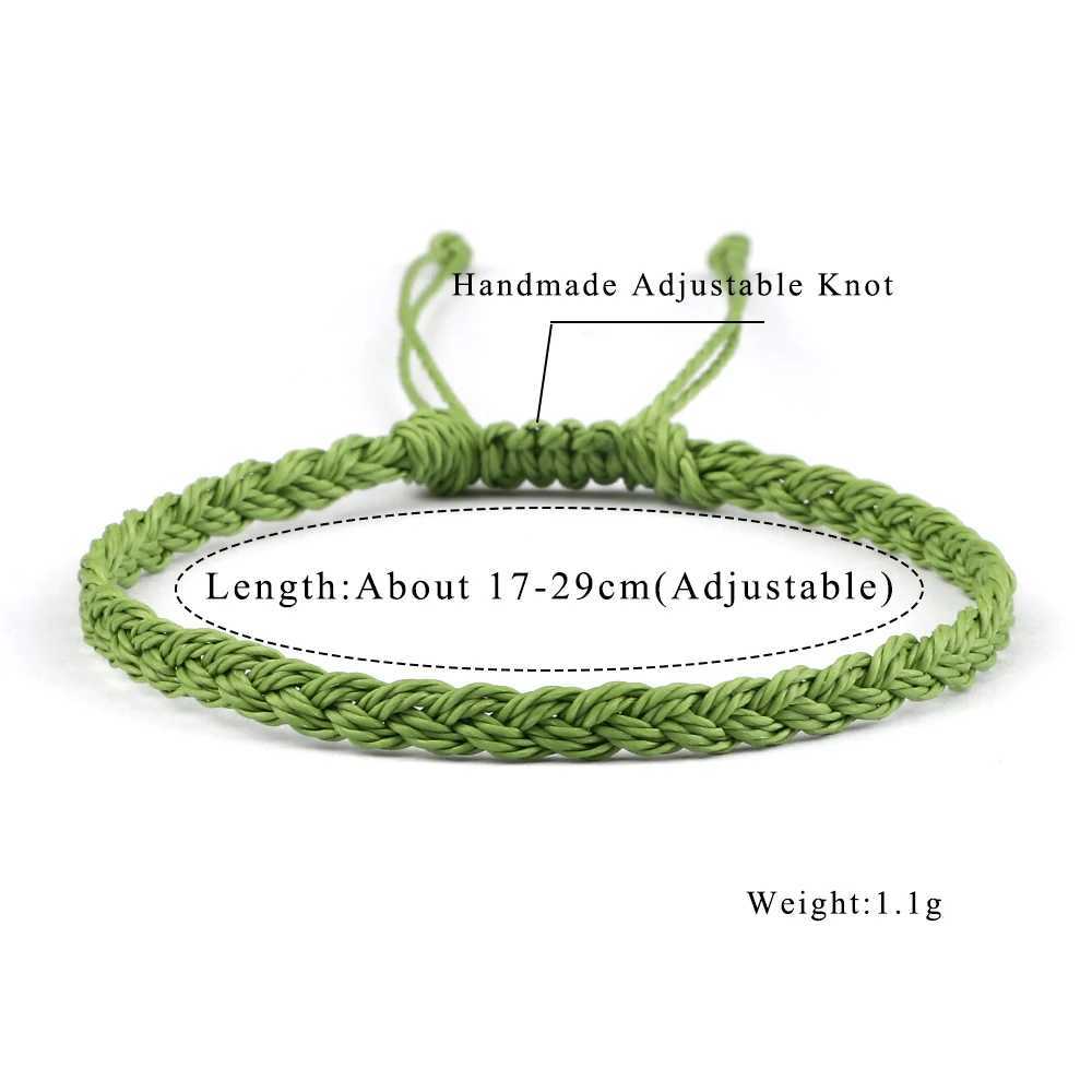 Classic Handmade Braided Bracelets for Women Men Pure Color Waxed Thread Braid Wristband Charm Bracelet Adjustable Jewelry Gifts XJ250707