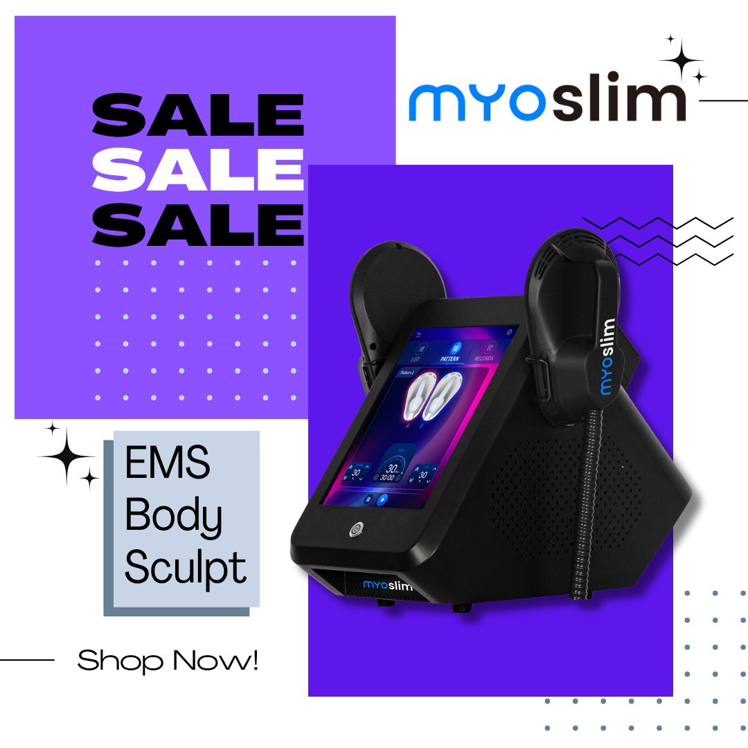 Myoslim EMS 15 Tesla Electromagnetic Contouring Device 6500W High-Power RF Body Sculpt 200Hz Deep Muscle Stimulation Salon-Grade