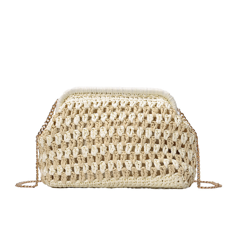 Free shipping designer Summer INS Fashion Woven Bag for Women 2025 Korean Version Trendy Simple Straw Shell Bag High-end Crossbody Bag for Women