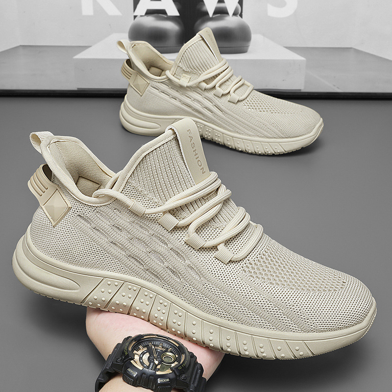 Summer New Breathable Mesh Men's Trendy Versatile Flyknit Sneakers Casual Running Shoes