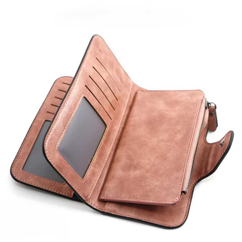 100% Genuine Leather Wallets Three Fold Vintage Wens Purses Mobile Phone Purse Fem Coin Purse Womens Wallet Y250707