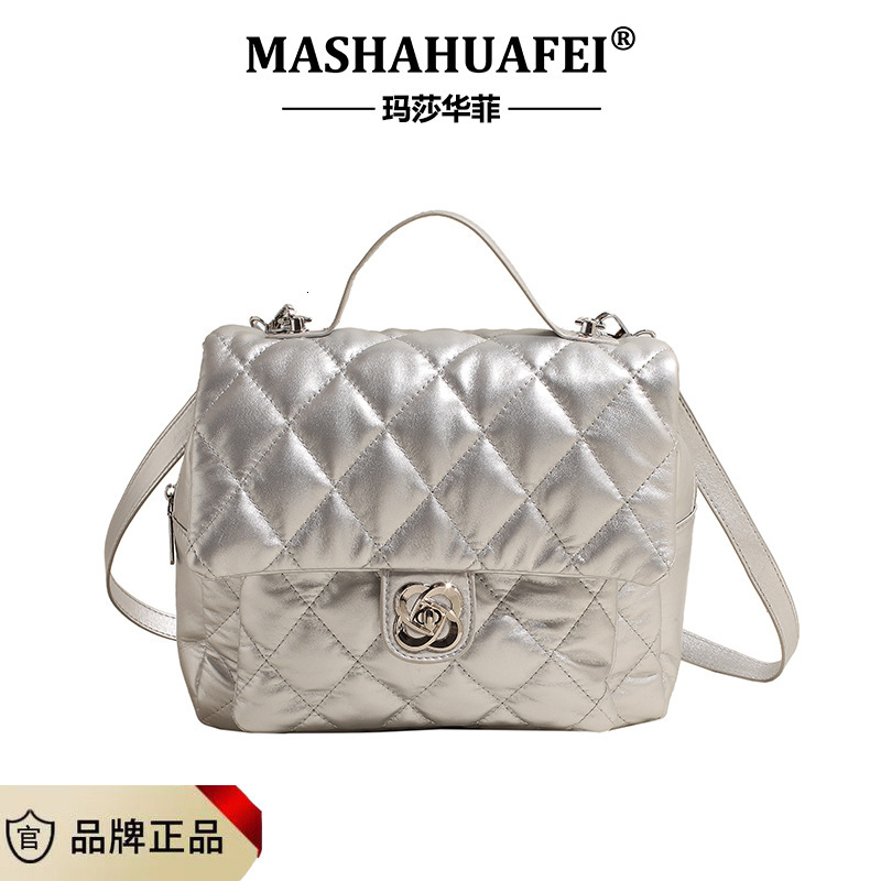 Free shipping designer Double Shoulder Bag for Women New Fashion Trendy Quilted Backpack Versatile Large Capacity Handbag Briefcase