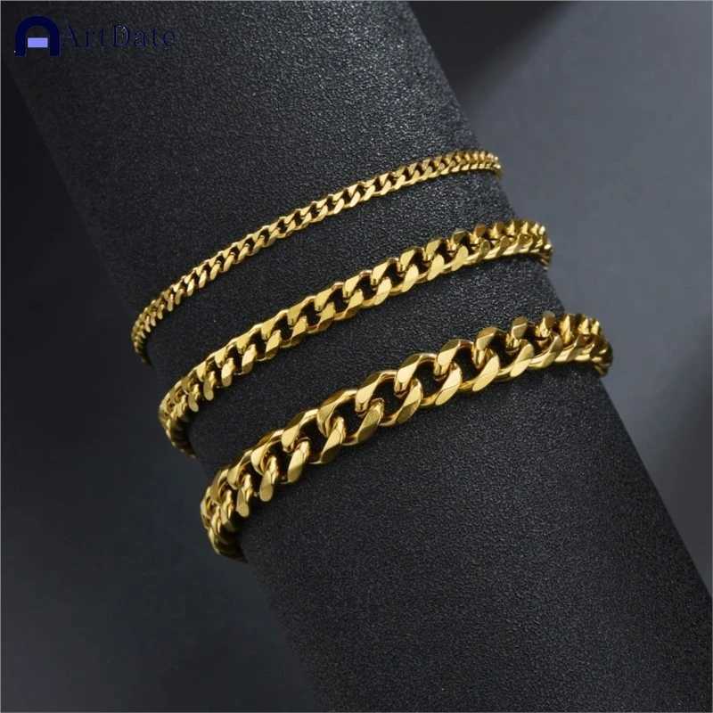 Gold Color Bracelet Stainless Steel Twist Cuban Chain Bracelet for Women Chain Bracelet Jewelry Gifts Wholesale Dropshipping XJ250707