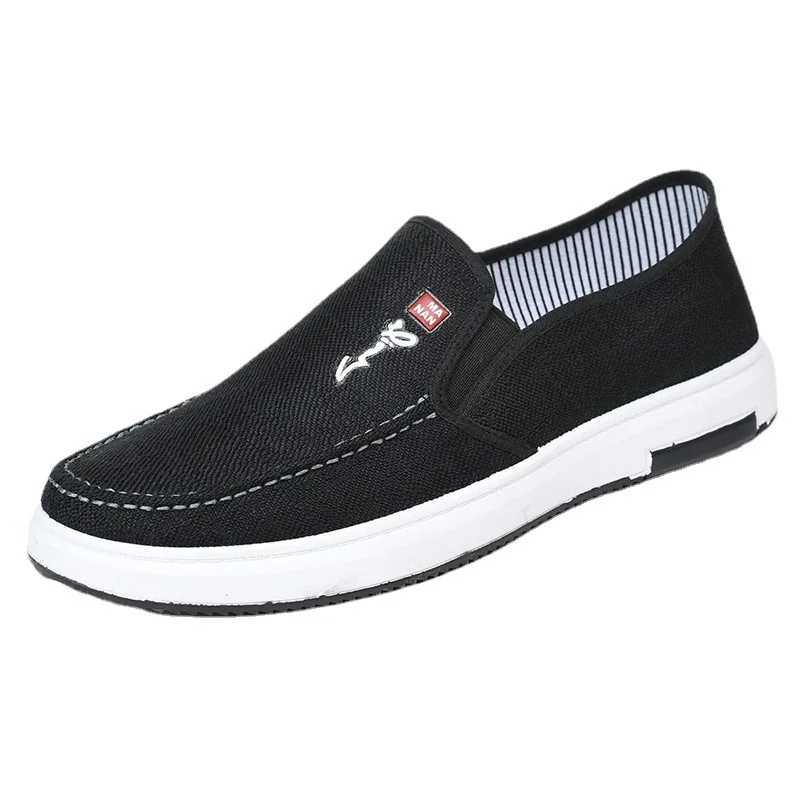 Mens Canvas Shoes with Soft Soles Casual Breathable Comfortable Sliding Sles Mens Cloth Shoes Mens Oxford Sneakers Y250707
