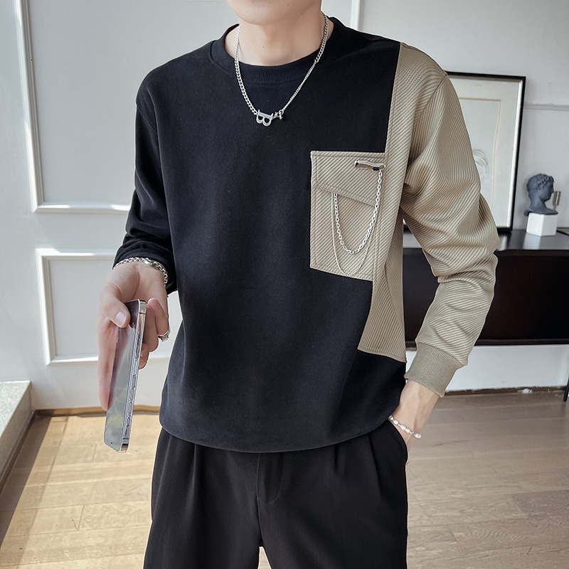 Autumn T-shirt For Men, Cool And Handsome 2025 New Spring And Autumn Workwear Designer Short Sleeves Pocket Top, Heavyweight Jacket With Trendy Brand 