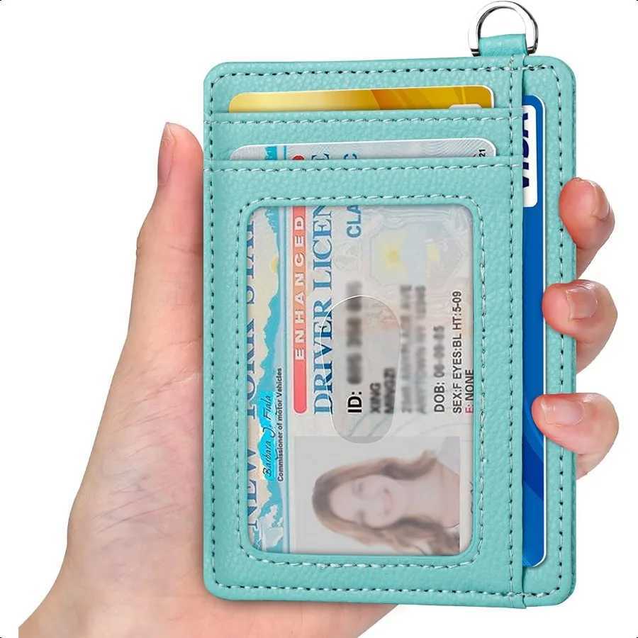 Slim Minimalist Frt Pocket Wallet RFID Blocking Wallet Holder with Detachable DShackle for Men Y250707
