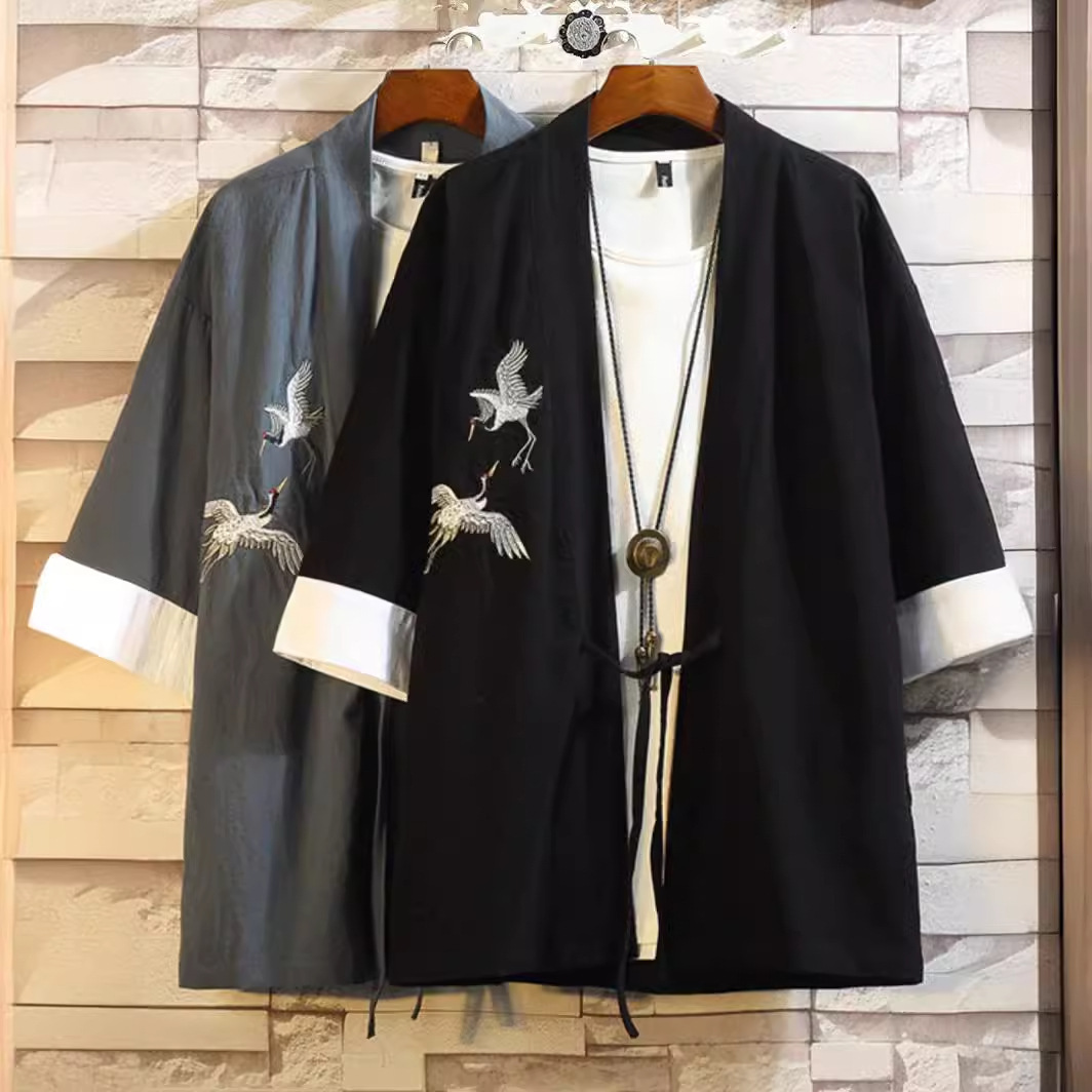 Chinese Style Linen T-shirt For Designer Short Sleeves Men Summer Ancient Style Dao Robe New Chinese Style Tang Suit Hanfu Plus Size Cotton Linen Embr