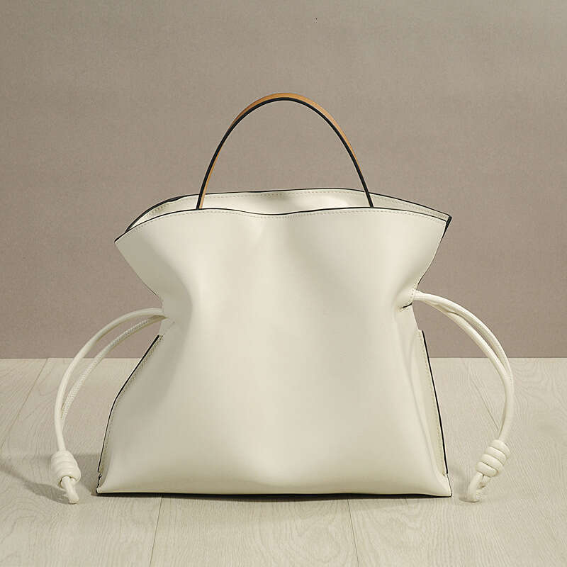 Leather Bag Bucket Bag Genuine Crossbody Lucky French Style High End Design Cowhide Women S Light Luxury Soft Leather Drawstring Shoulder Bag Tote Bag