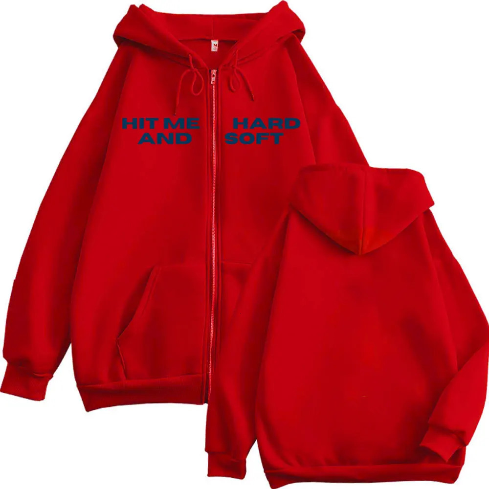 Hit Me Hard and Soft Tour 2025 Zipper Hoodies Men Women Fashion Hip Hop Zip Up Sweatshirts Autumn Winter Casual Loose Pullovers 250707