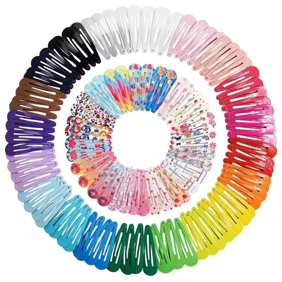 1050Pcs Snap Hair Clips Candy Color Glossy 5cm2in No Slip Metal Pins Barrettes Accessories for Baby Girls Hairpins 250703
