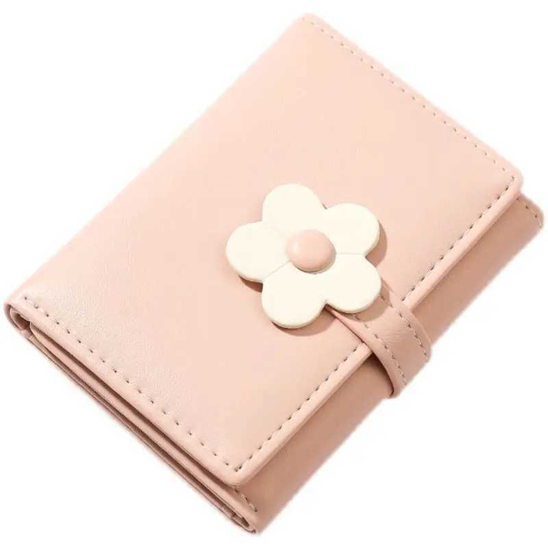 2025 Fi Wen Wallet Gift Purse Ladies Short Cute Flower Fresh Korean Coin Purse Card Holder Small Zipper PU Leather Wallet Y250707