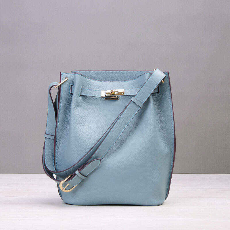 Leather Bag Bucket Bag New Top Layer Cowhide Handheld Shoulder Women S Large Capacity Casual Fashion Genuine Leather Bucket Bag Tote Bag