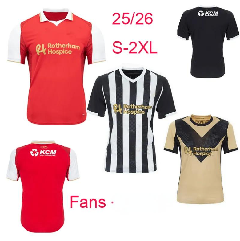25 25 Rotherham United Day Soccer Jerseys Kit home and away third 2025 2026 Tops Tee Egan Football Shirt Mens Uniform