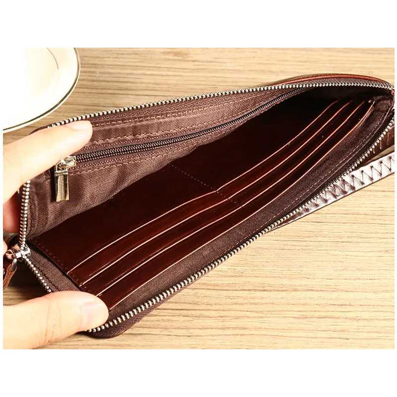 New Mens Wallets Classic Lg Style Card Holder M Purse High Quality Zipper Large Capacity Phe Wallet for Men and Wen Y250707