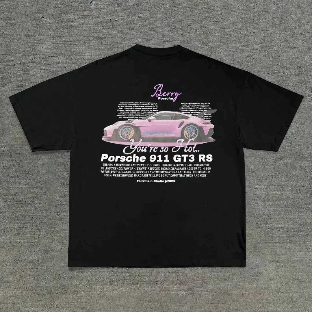 2024 Summer New Fashion Aesthetic Popular Y2K Top Cotton Car Letter Pattern Print Design O-neck Short-sleeved T-shirts for Women XJ250707