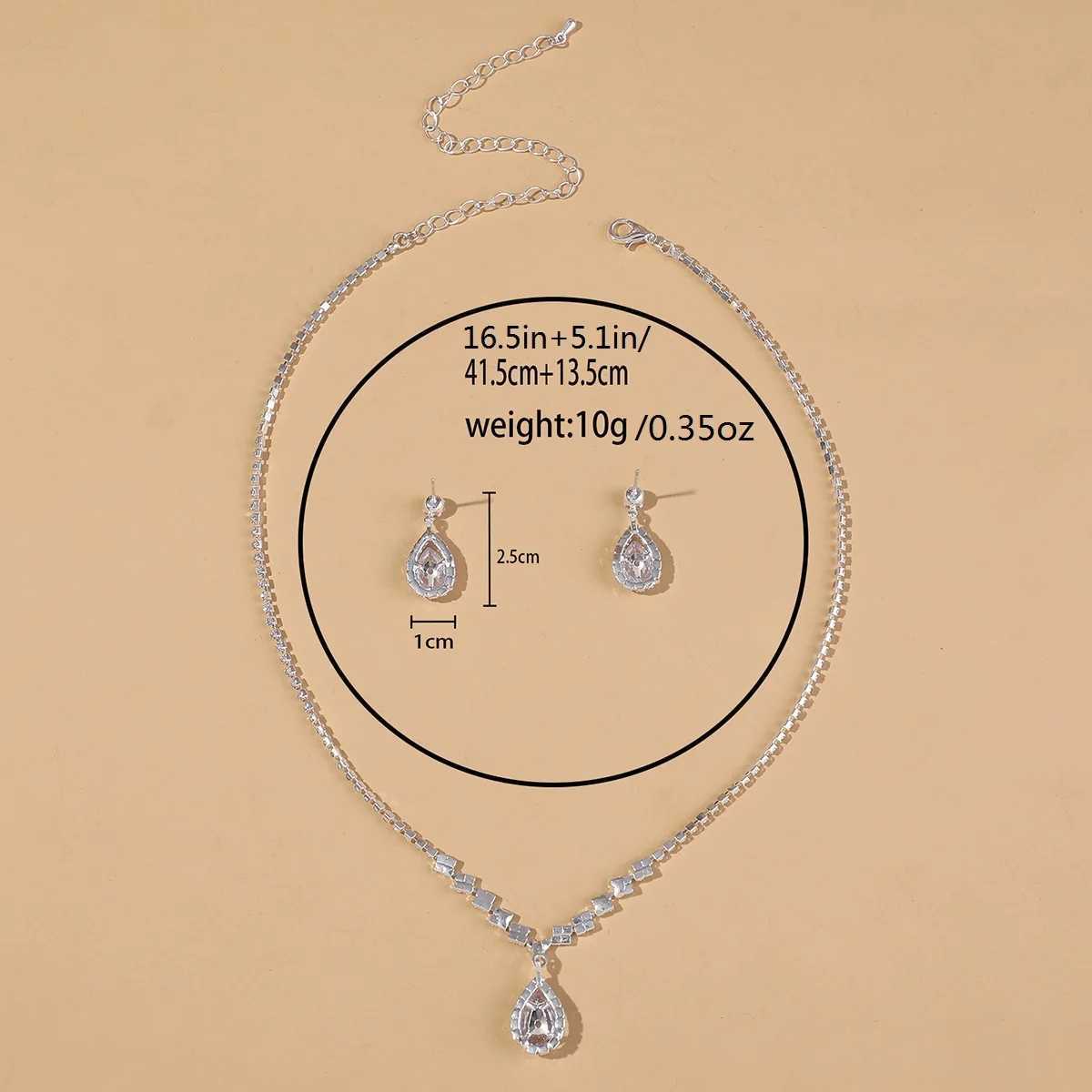 5 Womens Fashion Droplet Earrings Necklace Bracelet Ring Set Wedding Banquet Party Holiday Gift XJ250707