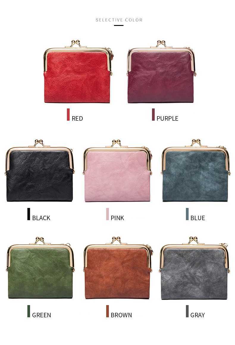 New Clip Wens Zero Wallet Retrti functional Double Fold Leather Wallet with Multi-Card Slot Card Bag Zipper and Lock Y250707