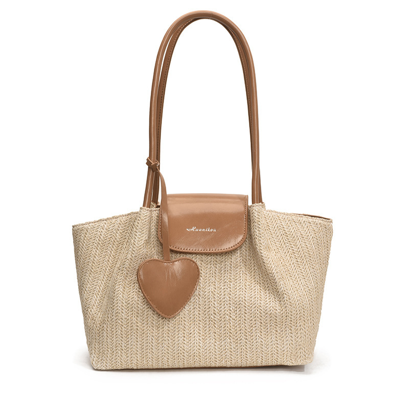 Free shipping designer 2025 New Commuter Large Capacity Straw Bag for Women Versatile Shoulder Bag Color-Block Handbag Woven Tote Bag