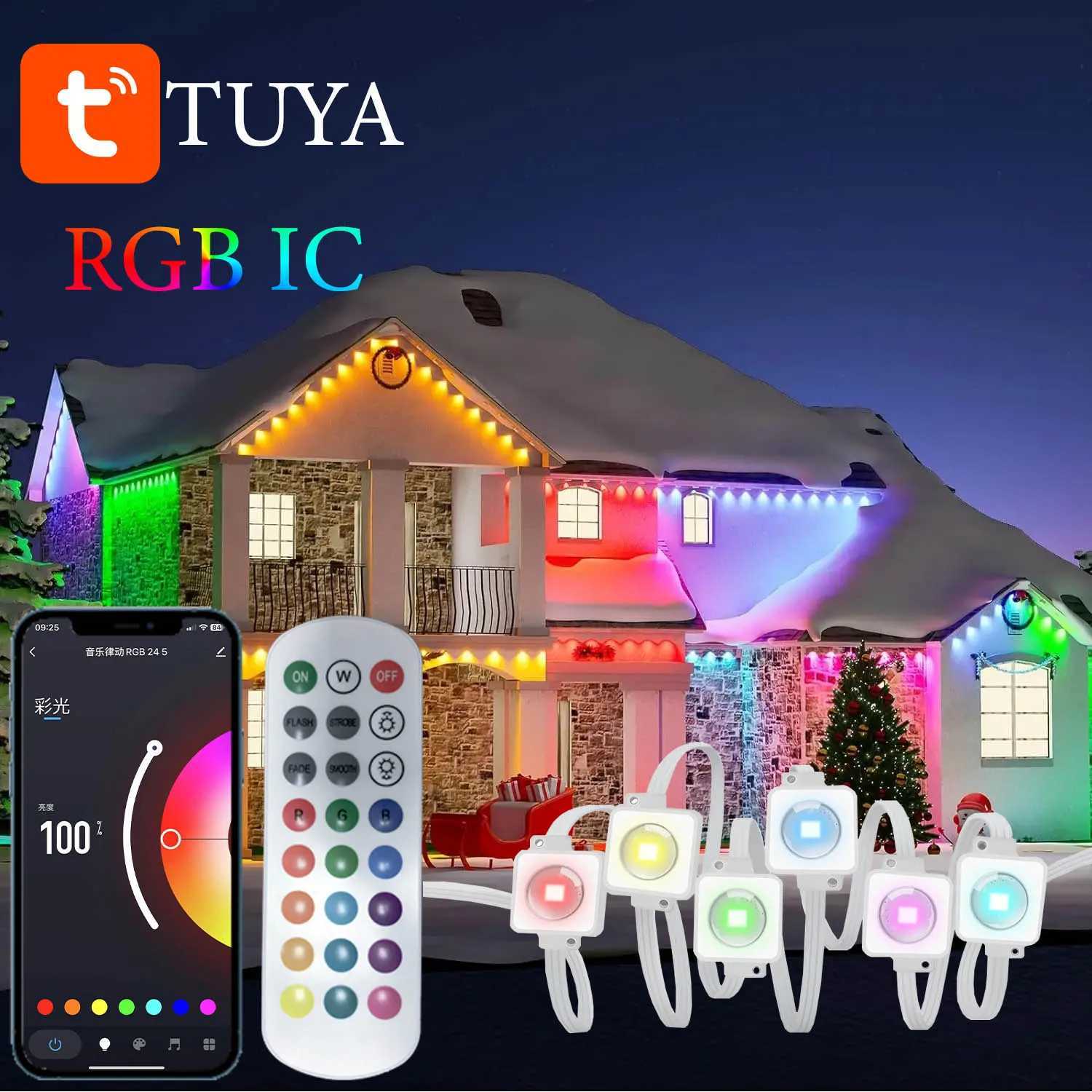 LED String Lights Eaves Decoration Light Strip IP67 Waterproof Suitable for Garden Yard Decoration Christmas Eaves Lights W250701