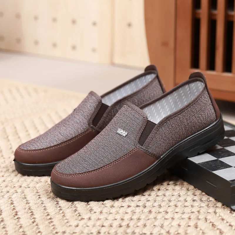 Oversize Cloth Shoes Mens Shoes Flat Old Dad Shoes Breathable Men Single Light Leisure Shoes Non-skid Old Man Walk Shoes Y250707