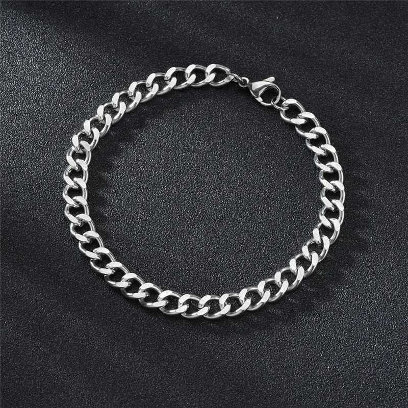 2023 New Fashion Gold Color Stainless Steel Bracelets Bangles Hip Hop Cuban Chain Bracelet for Women Jewelry Gifts XJ250707