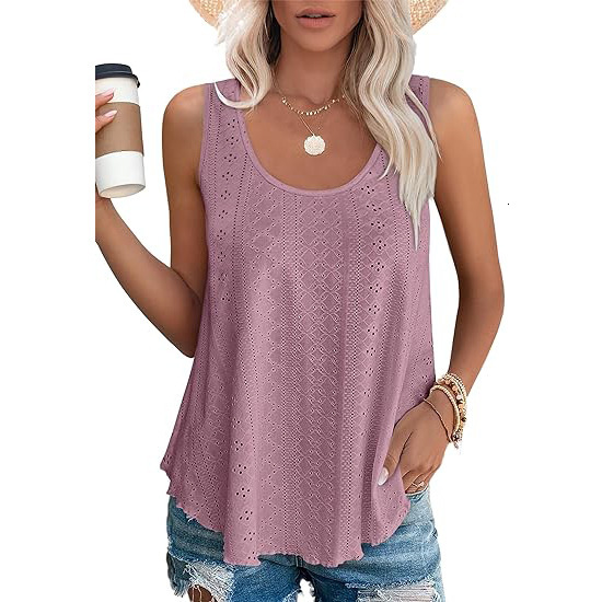 Designer Fashion Trend Plus Size Women's European and American Cross-Border Trade 2025 Spring Summer New Round Neck Loose Sleeveless T-Shirt Top 