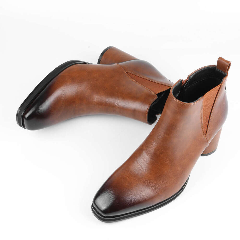 Free shipping Chelsea Free shipping Fashion Business Height-Increasing High-Heel Men's Cowboy Boots