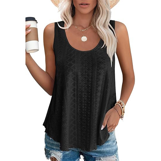 Designer Fashion Trend Plus Size Women's European and American Cross-Border Trade 2025 Spring Summer New Round Neck Loose Sleeveless T-Shirt Top 