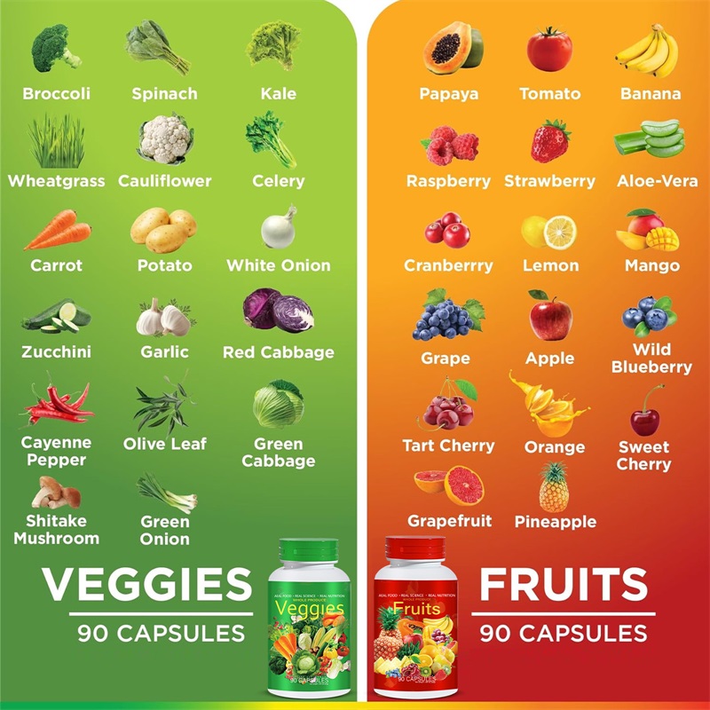 Vegetable Fruit Capsules Women Men Multivita Dietary Fiber Vegetarian For Body Health 32011