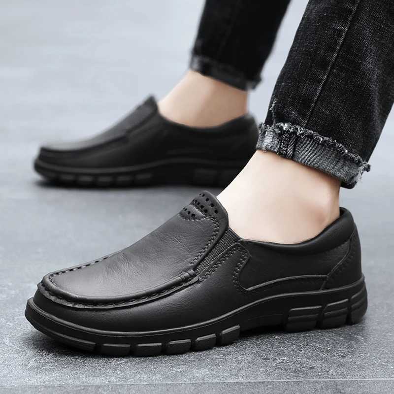 Chef shoes four seasons new anti slip oil resistant plus size business casual mens work EVA shoes fion cfort soft soled Y250707