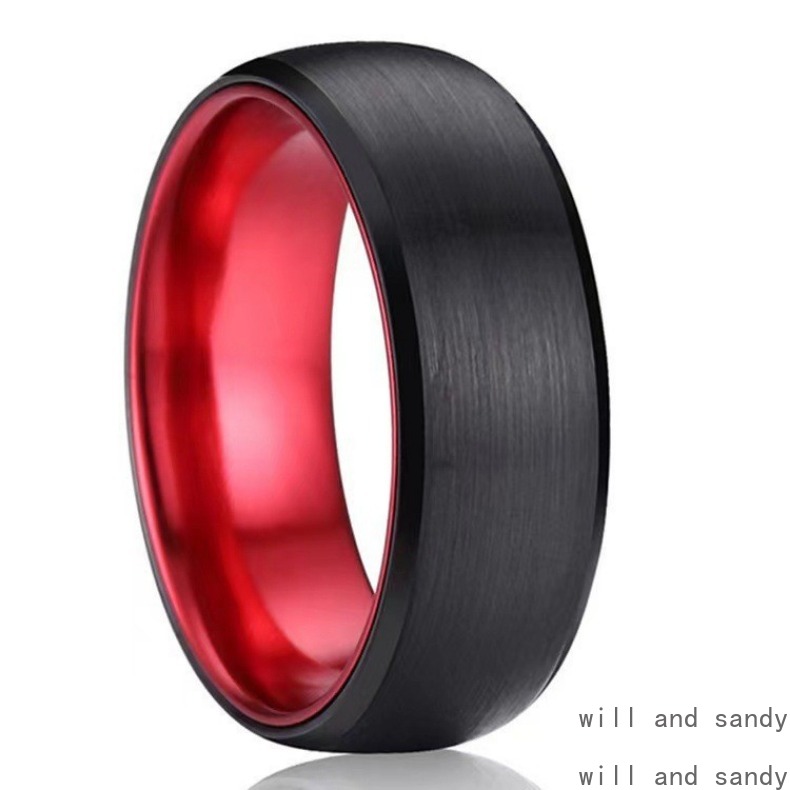 8mm Stainless Steel Two-tone Matte Ring Band Simple Engagement Wedding Ring for Women Men Charm Gift Fashion Designer Jewelry Father Day Birthday Chri