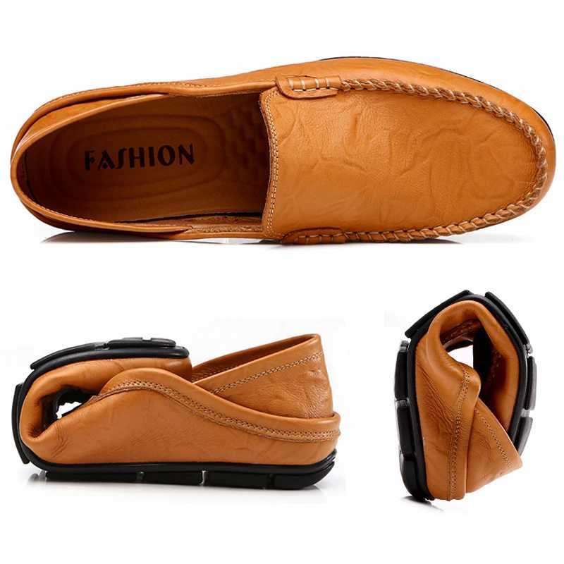 Men Loafers 2020 New Leather Shoes Men Casual Shoes Breathable Sneakers Men Driving Shoes Cfort Flats Plus Size 46 Y250707