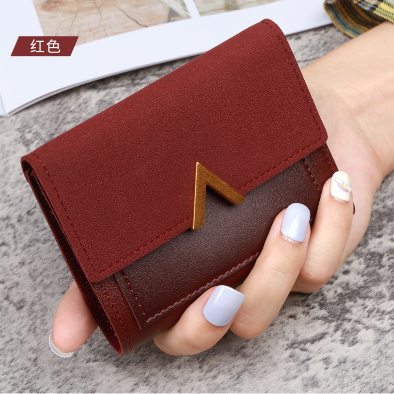 Designer Wallet Korean Style New Discount Women's Wallet Short Retro Card Holder PU Imitation Leather Simple Folding Student Wallet