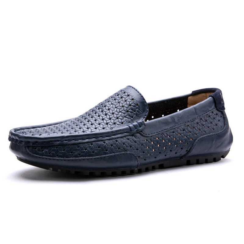 ioni Mens Casual Shoes Brand Mens Dress Shoes Classic Genuine Leather Mens Loafers Plus Size Classic Y250707