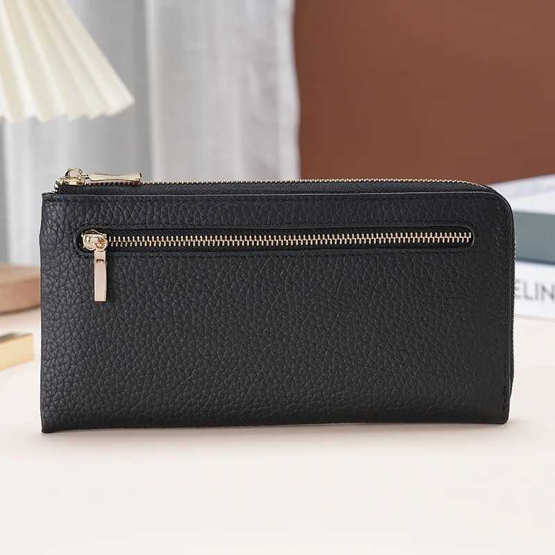 RanHuang New 2025 Wens Genuine Leather LG Wallet Fi Zipper Wallet 6 Card Holder Girls Purse B240 Y250707