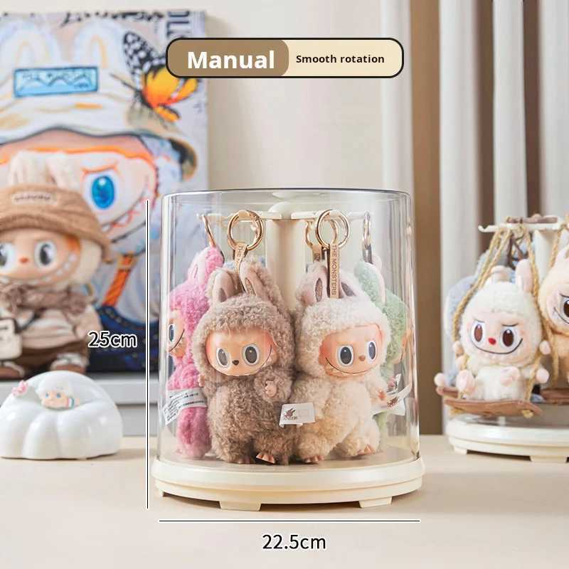 Labubu Hanging Ornament Display Box Transparent Rotating Labubu Plush Toy Doll Figurine Blind Box Storage Display Stand L250705CRU8
