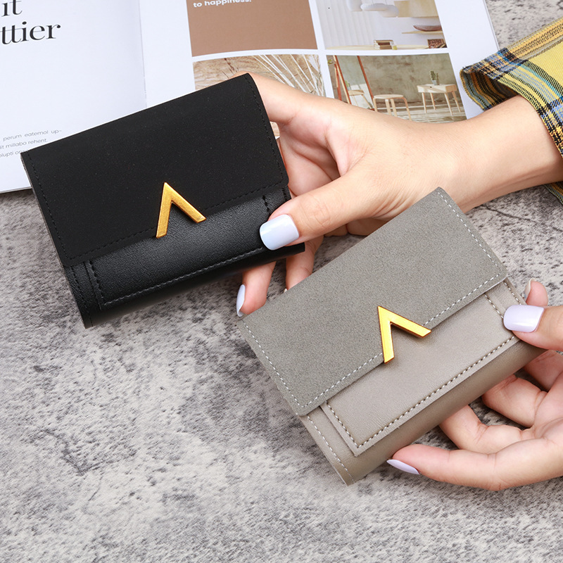 Designer Wallet Korean Style New Discount Women's Wallet Short Retro Card Holder PU Imitation Leather Simple Folding Student Wallet