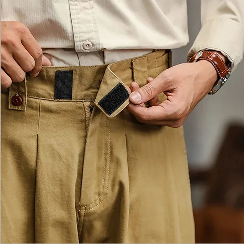 Spring Autumn Vintage Mens Gurkha Pants High-quality American Straight Leg Cargo Trousers 100% Cotton Naples Pant For Male 250707