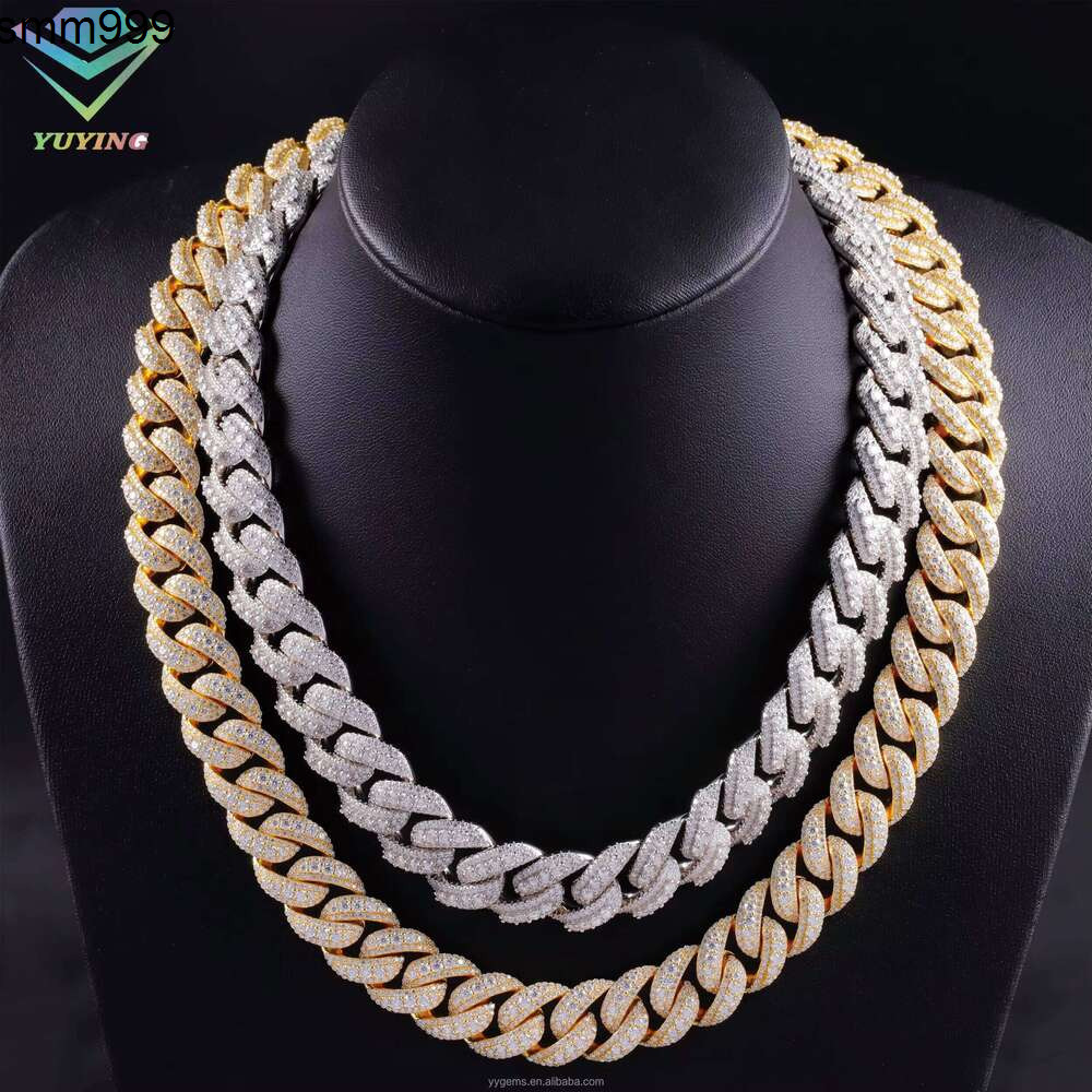 Bestselling Pass Tester 15Mm Pure Sier Iced Hip-Hop FL Cubic Zirconia Cuban Chain For Men