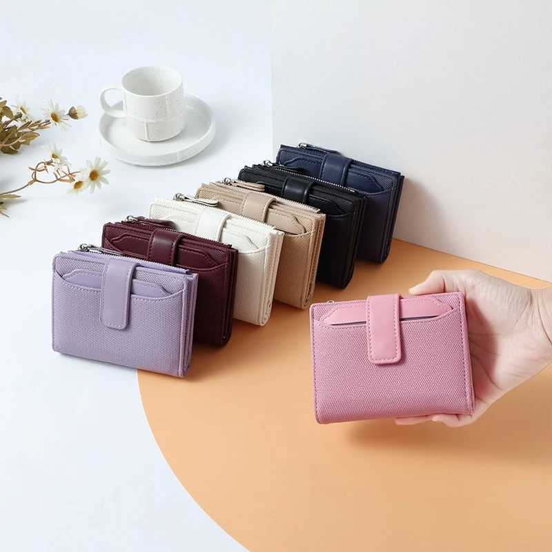 Fiable Wens Folding Short Wallet High Quality PU Leather Zipper Coins Purses Solid Color Versatile Pouch Bag Card Holder Y250707