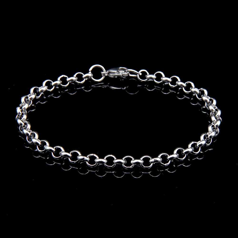 100% Stainless Steel Silver Color Round O Chain Bracelets for Men Women Fashion Male Wholesale Dropshipping XJ250707